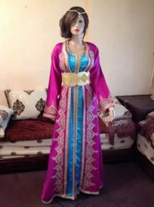 Picture of elegant modern fancy moroccan jilbab arabian wedding go