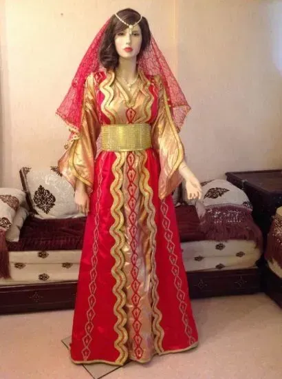 Picture of dubai wedding gown,maroon kaftan fancy abaya jalabiya a