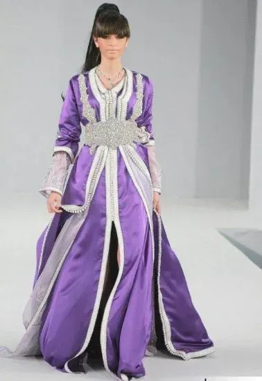 Picture of machine embroidery tunic kaftan dress warm cotton linen