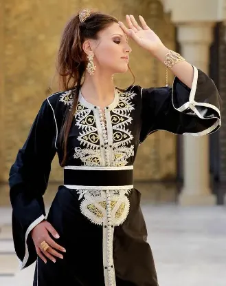 Picture of modest maxi gown beautiful dubai moroccan fancy jalabiy
