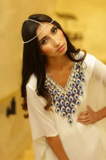 Picture of modest maxi gown dubai bridal modern caftan arabian par