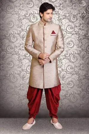 https://radhedesigner.com/images/thumbs/000/0000797_brown-cotton-silk-indian-wedding-indowestern-sherwani-f_450.webp