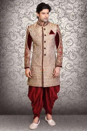 https://radhedesigner.com/images/thumbs/000/0000800_brown-jacquard-ghicha-silk-indian-wedding-indowestern_450.webp