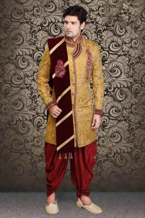 https://radhedesigner.com/images/thumbs/000/0000801_brown-jacquard-linen-silk-indian-wedding-indowestern_450.webp