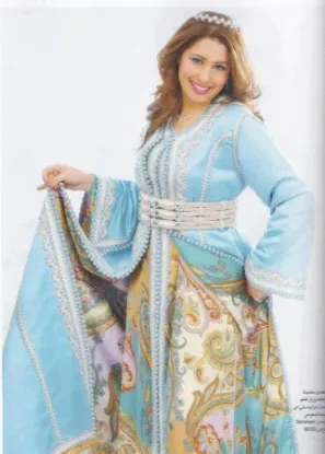 Picture of elegant modern fancy moroccan caftan thobe wedding gown