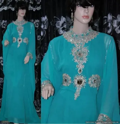 Picture of royal moroccan caftan wedding abaya bridal gown marriag