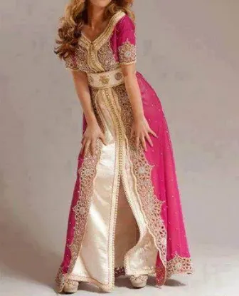Picture of simple party wear fustan for arabian ladies perfect for