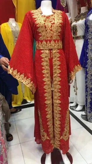 Picture of modest maxi gown georgette kaftan party wear arabian fa