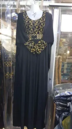 Picture of modest maxi gown green caftan modern arabian fancy wedd