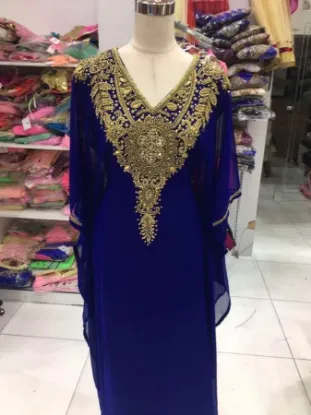 Picture of modest maxi gown traditional wear walima gown for arabi