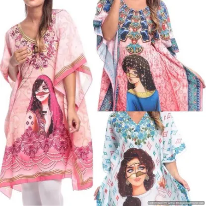 Picture of excellent quality bright pink farasha kaftan gown for ,