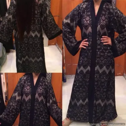 Picture of elegant dubai georgette maxi kaftan dress with long sl 
