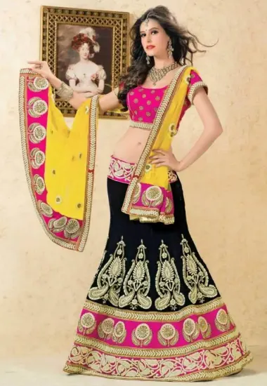 Picture of 3d chaniya choli,lehenga and crop topchaniya choli,chol