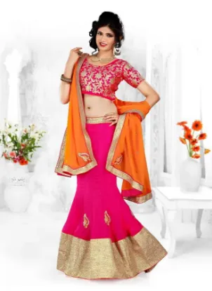 Picture of a line lehenga drafting,ghagra choli indiachaniya choli