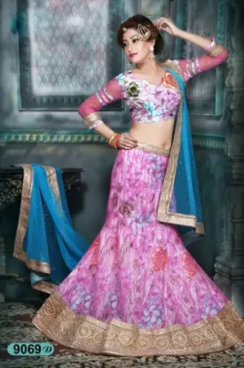 Picture of a line lehengas,how to wear a ghagra cholichaniya chol,