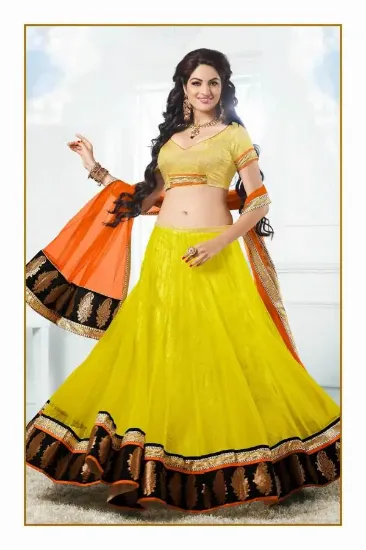 Picture of banglori satin fabric lehenga choli indian ethnic desi,