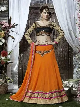 Picture of bollywood bridal lehenga with beach dress,ghagra choli 