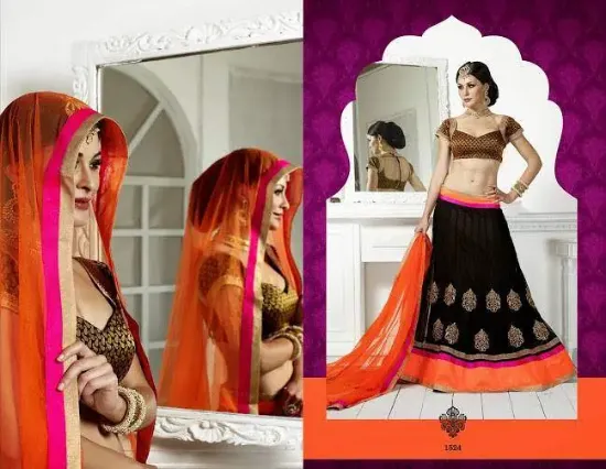 Picture of bollywood choli lehenga traditional wedding bridal desi