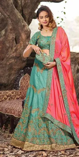 Picture of bollywood designer wear pakistani lehenga choli indian 