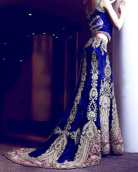 Picture of bollywood designer wear pakistani lehenga choli indian,