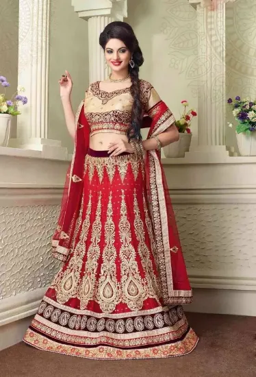 Picture of bollywood indian designer cream lehenga choli pakistan,