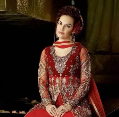 Picture of bollywood indian ethnic designer wedding semi stitched 