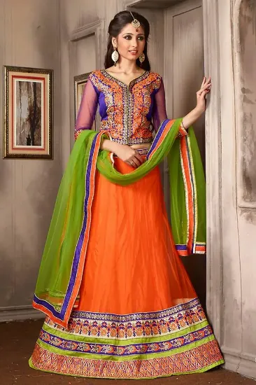 Picture of bollywood indian ethnic designer wedding semi stitched 