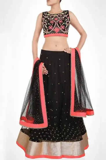 Picture of bollywood indian party wear lehenga choli with dupatta,