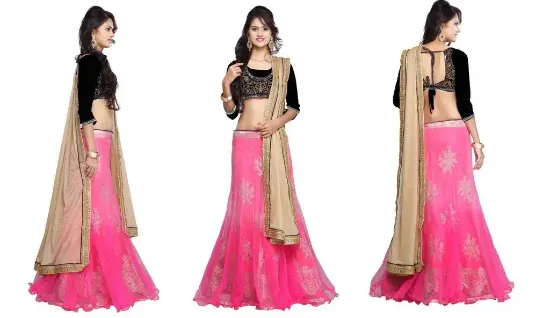 Picture of bollywood indian party wear lehenga lengha choli weddi,