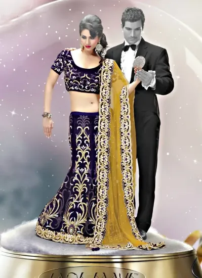 Picture of bollywood indian party wear lehenga lengha choli weddin