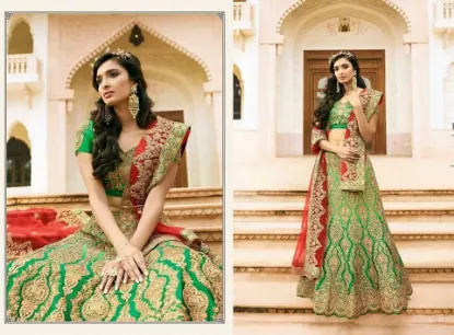 Picture of bollywood inspired lehenga,ghagra choli with coatchani,