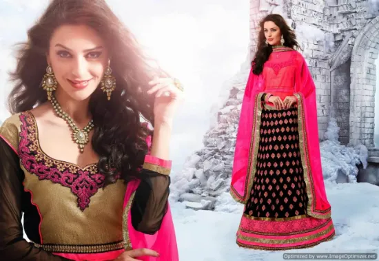 Picture of bollywood lehenga choli bridal wedding reception modest