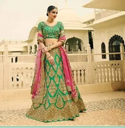 Picture of bollywood pakistani indian sequin lehenga choli dupatt,