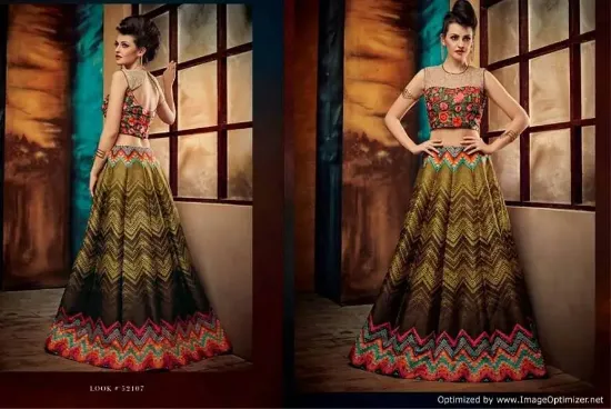 Picture of bollywood party indian women dress designer lehenga ch,