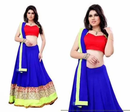 Picture of bollywood party wear designer lehenga style heavy embro