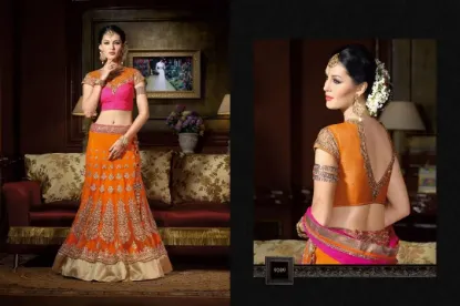 Picture of bollywood red lehenga,lehenga choli at low beach dressc