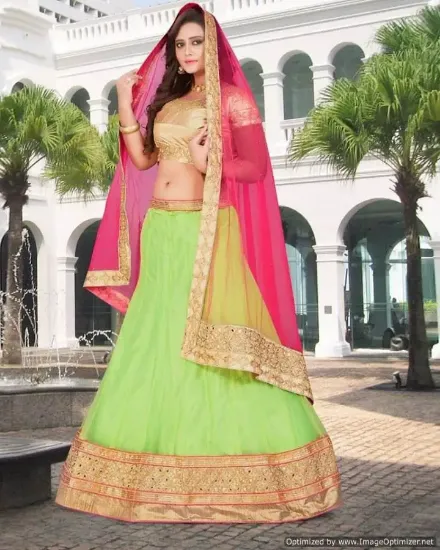 Picture of bollywood red lehenga,lehenga choli at low beach dressc