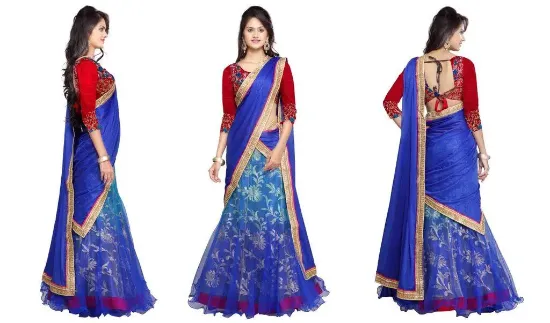 Picture of bollywood saree dress designer party women lehenga pak,