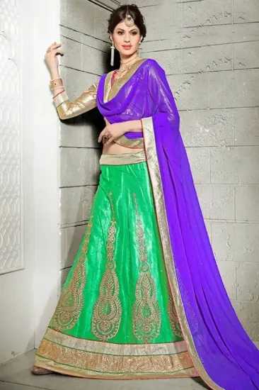 Picture of bollywood sari designer choli indian lehenga dress wom,