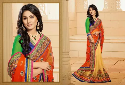 Picture of bollywood sari party women lehenga saree indian design,