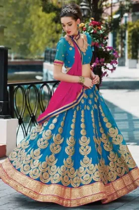 Picture of bridal dress wedding indian lehenga designer silk paki,