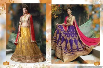 Picture of bridal lehenga choli, wedding engagement party wear des