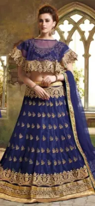 Picture of bridal lehenga green colour,lehenga choli low beach dre