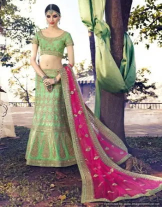 Picture of bridal lehenga hairstyles,lehenga choli londonchaniya ,