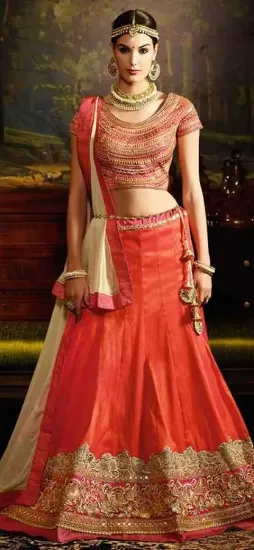 Picture of bridal lehenga in zari work,lehenga choli for 8 year g,