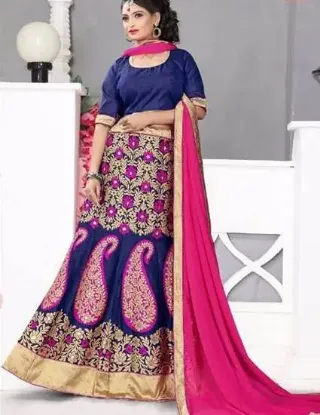 Picture of bridal lehenga light colour,lehenga choli rentchaniya ,