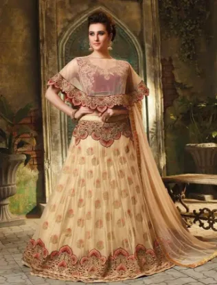 Picture of bridal lehenga light colour,lehenga choli rentchaniya c