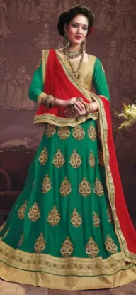 Picture of bridal lehenga red and golden,lehenga choli weddingcha,