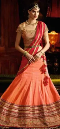 Picture of bridal lehenga with beach dress 5000,lehenga saree cutt