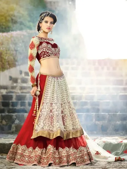 Picture of bridal lehenga with zardosi work,lehenga choli for 9 ye